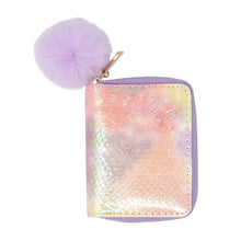 Load image into Gallery viewer, Shiny Tie Dye Mermaid Scale Wallet Purple