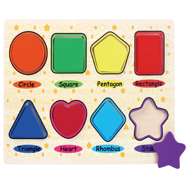 8 PC 8 Shape Chunky Wood Puzzle