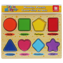 Load image into Gallery viewer, 8 PC 8 Shape Chunky Wood Puzzle