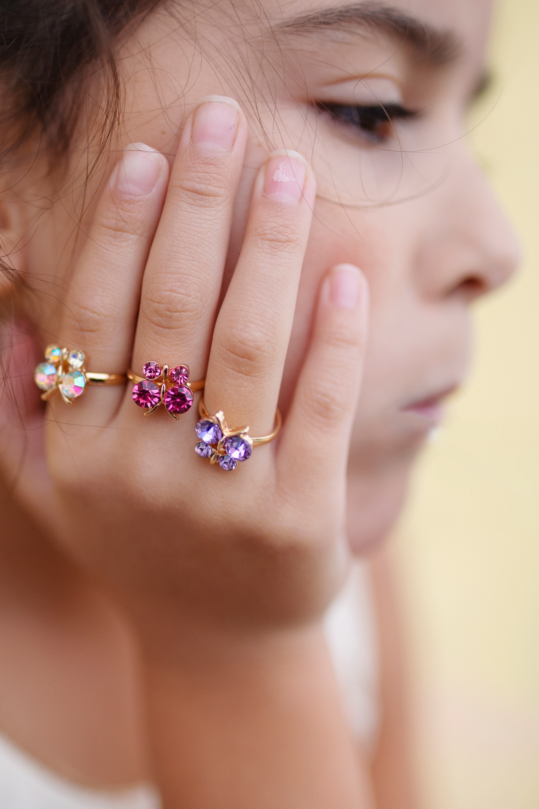 Boutique Butterfly Gem Ring Set