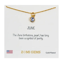 Load image into Gallery viewer, Gold Birthstone Necklace