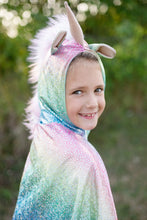 Load image into Gallery viewer, Rainbow Reversible Unicorn Dragon Cape Size 5/6