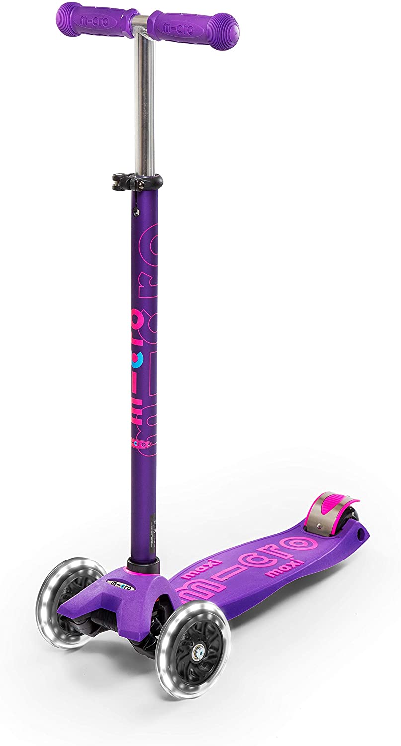 LED Purple Maxi Micro Kickboard Deluxe Scooter