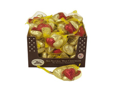 Load image into Gallery viewer, Red And Gold Chocolate Hearts In Mesh Bag
