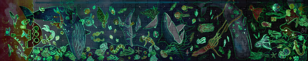 200 PC Glow In The Dark Ocean Life Puzzle