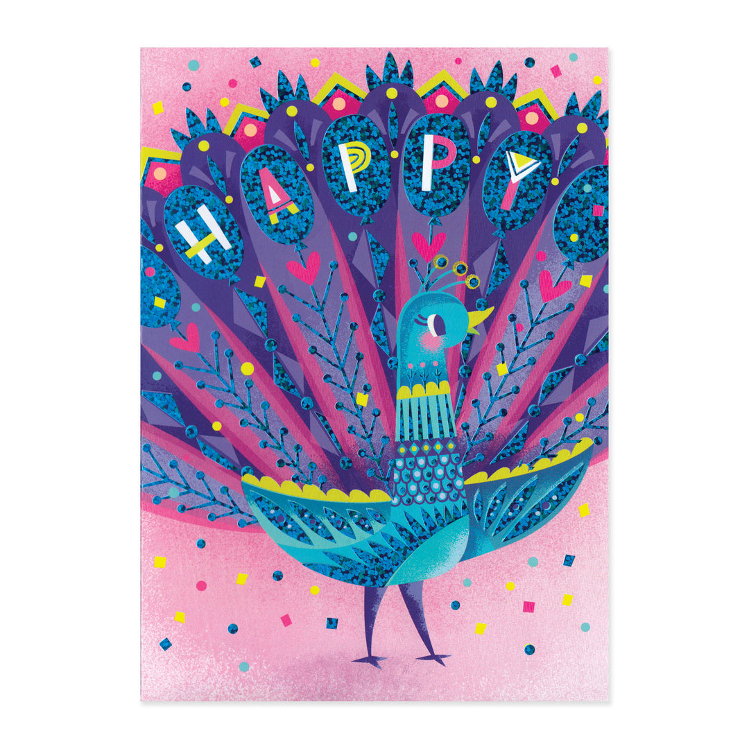 Peacock Birthday Card