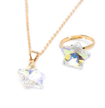 Load image into Gallery viewer, Boutique Holographic Star Necklace With Ring Or Earring Set