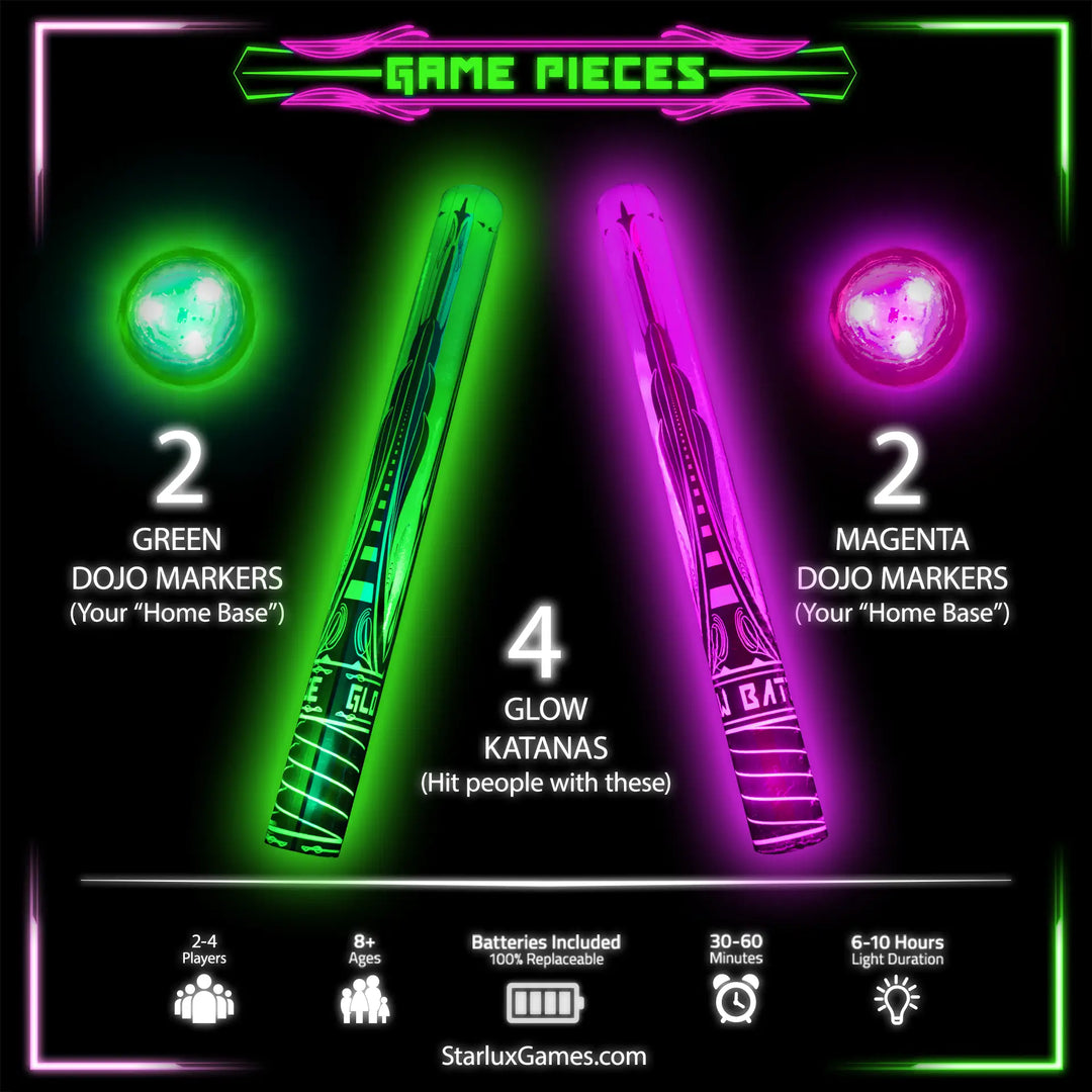 Glow Battle Ninja Game With Glow-in-the-Dark Foam Swords