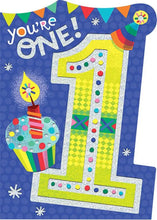 Load image into Gallery viewer, First Birthday Foil Card