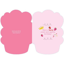 Load image into Gallery viewer, Strawberry Princess Cupcake Scratch &amp; Sniff Birthday Card