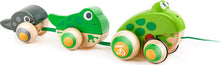 Load image into Gallery viewer, Pull Along Frog Family