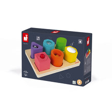 Load image into Gallery viewer, Wood Shapes &amp; Sounds 6 Block Puzzle