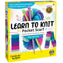 Load image into Gallery viewer, Learn To Knit Pocket Scarf