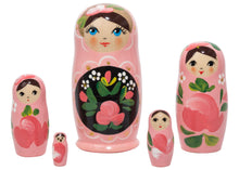 Load image into Gallery viewer, 5 Piece Pink Matryoshka Nesting Dolls